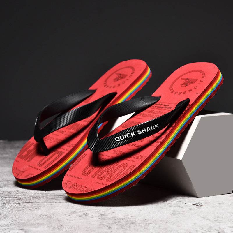 Flip Flops Men's Non-slip Flip-flop Beach Slippers - Mubimart