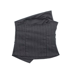 Diagonal Neck Pinstripe Tight Pleated Corset Top - Mubimart -  