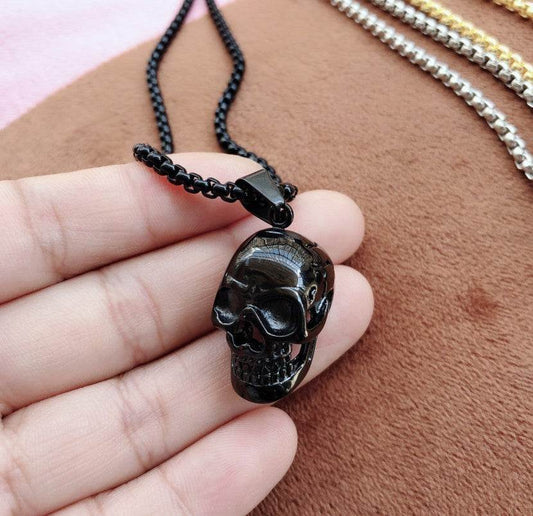 Mens Fashion Simple Skull Pendant Necklace - Mubimart