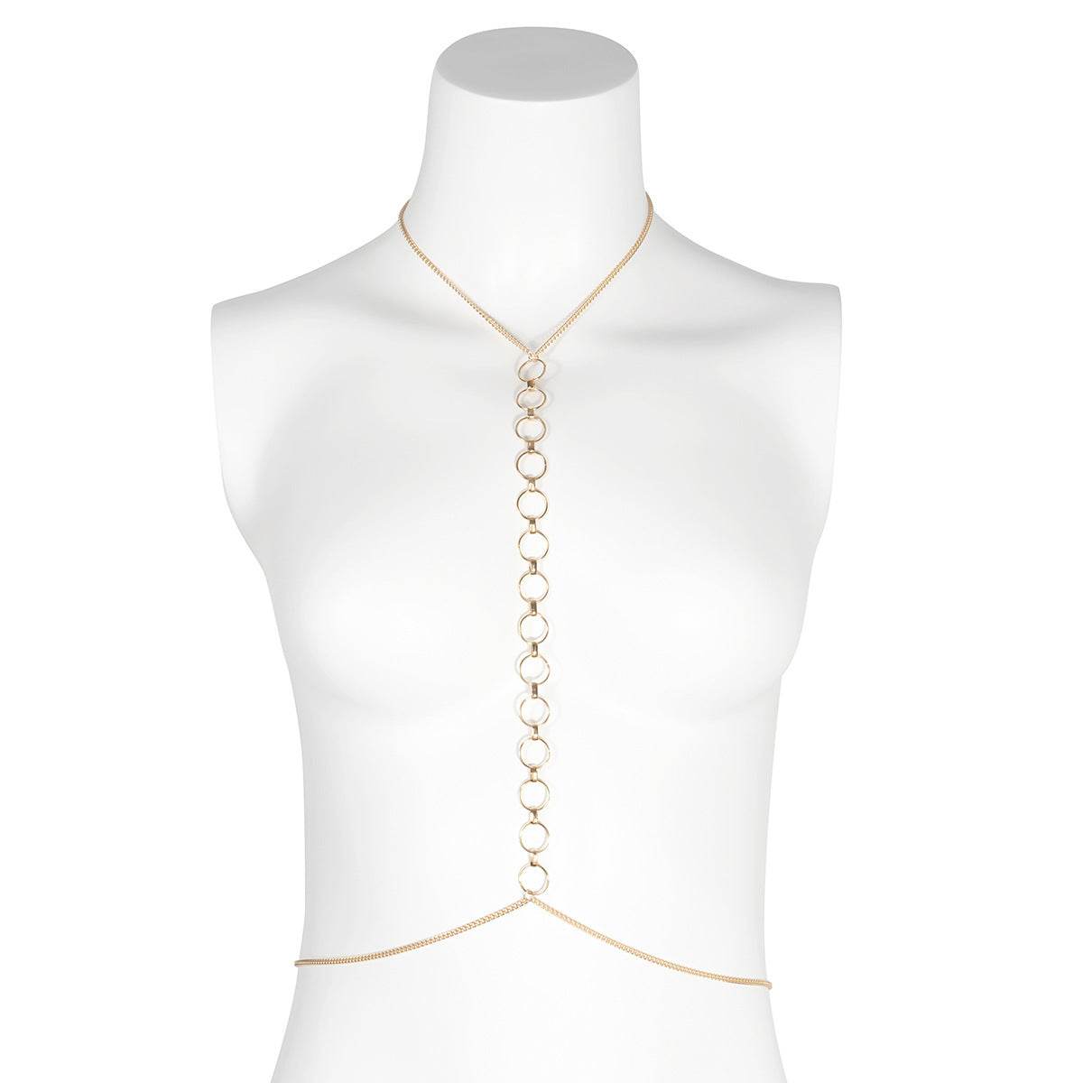 Round Ring Chain Necklace One Body Chain Women - Mubimart