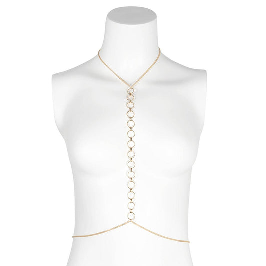 Round Ring Chain Necklace One Body Chain Women - Mubimart