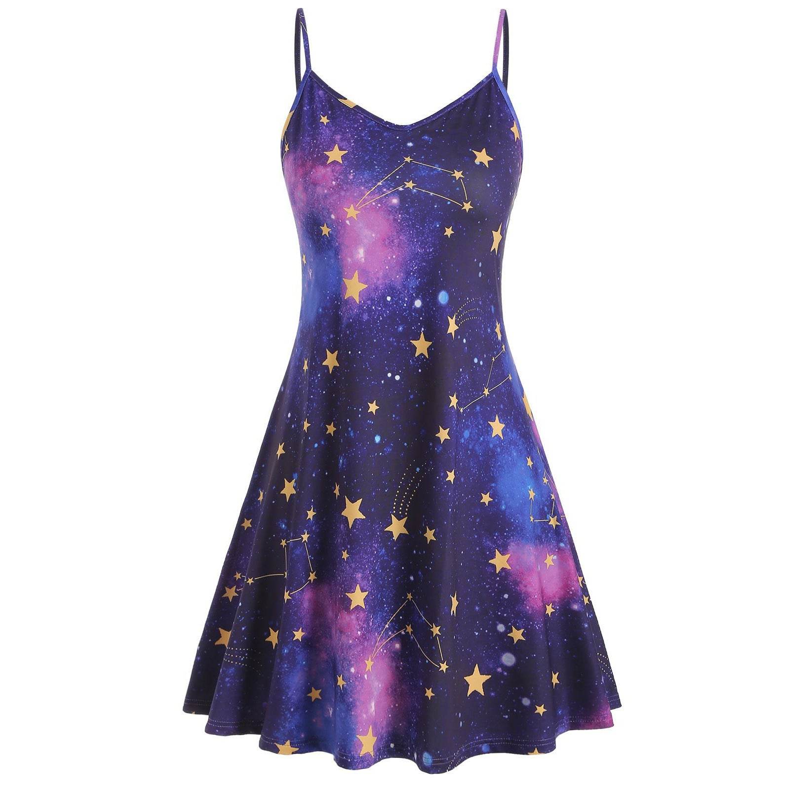 Fashion Galaxy Print Ladies Slip Dress - Mubimart