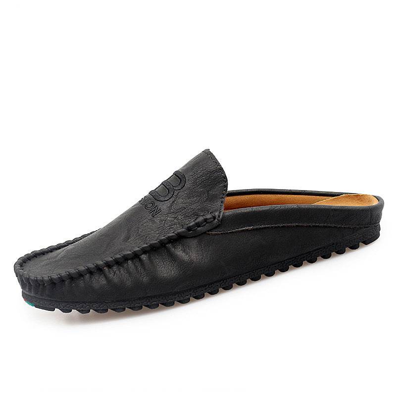 Men Leather Mules Casual Shoes Slipper Fashion - Mubimart