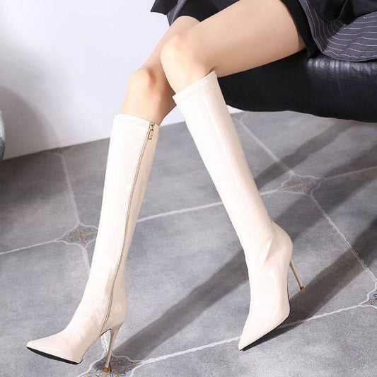 Mid-calf Boots For Women Pointed High Heel - Mubimart