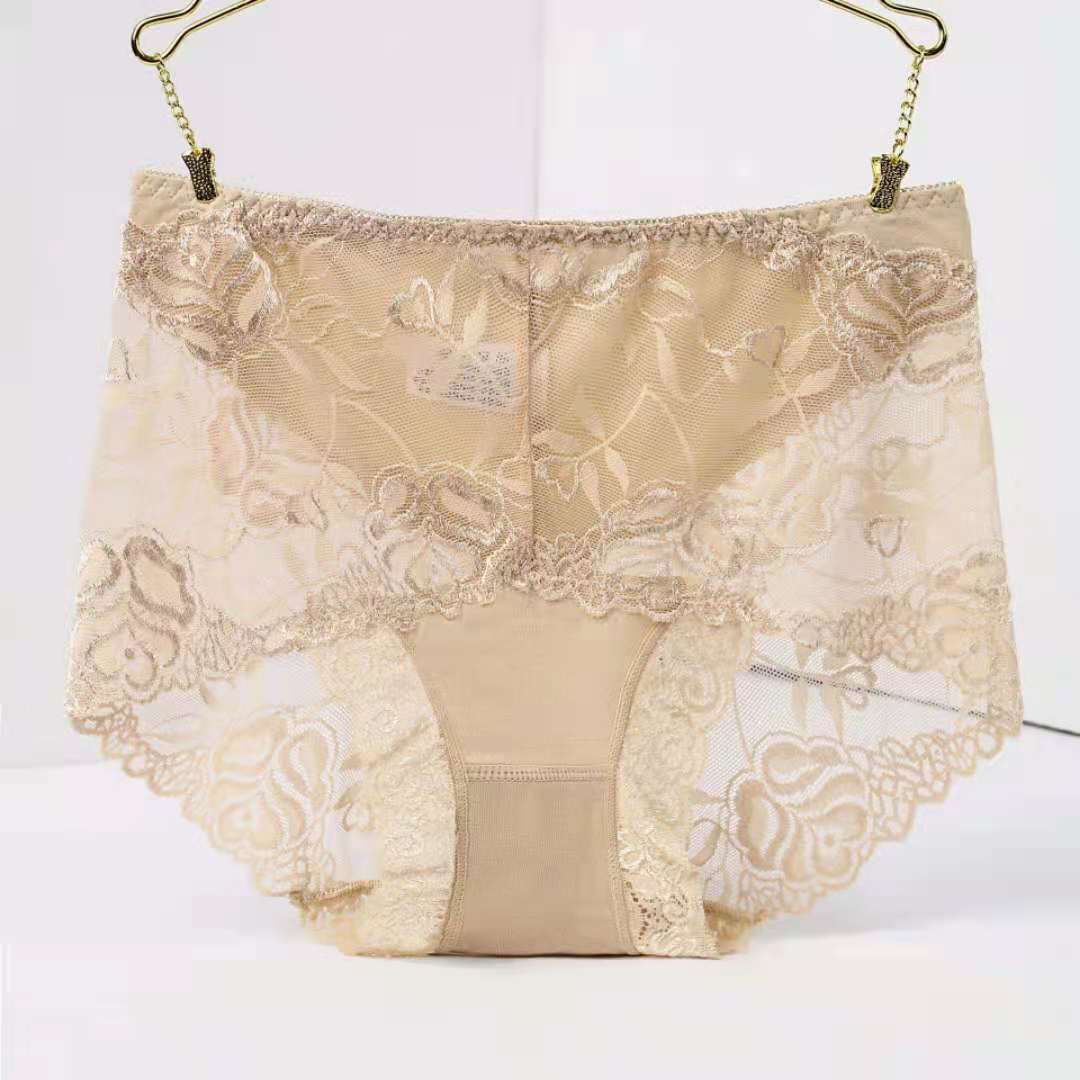 Mid-high-waist Lace Panties For Ladies Sexy - Mubimart -  