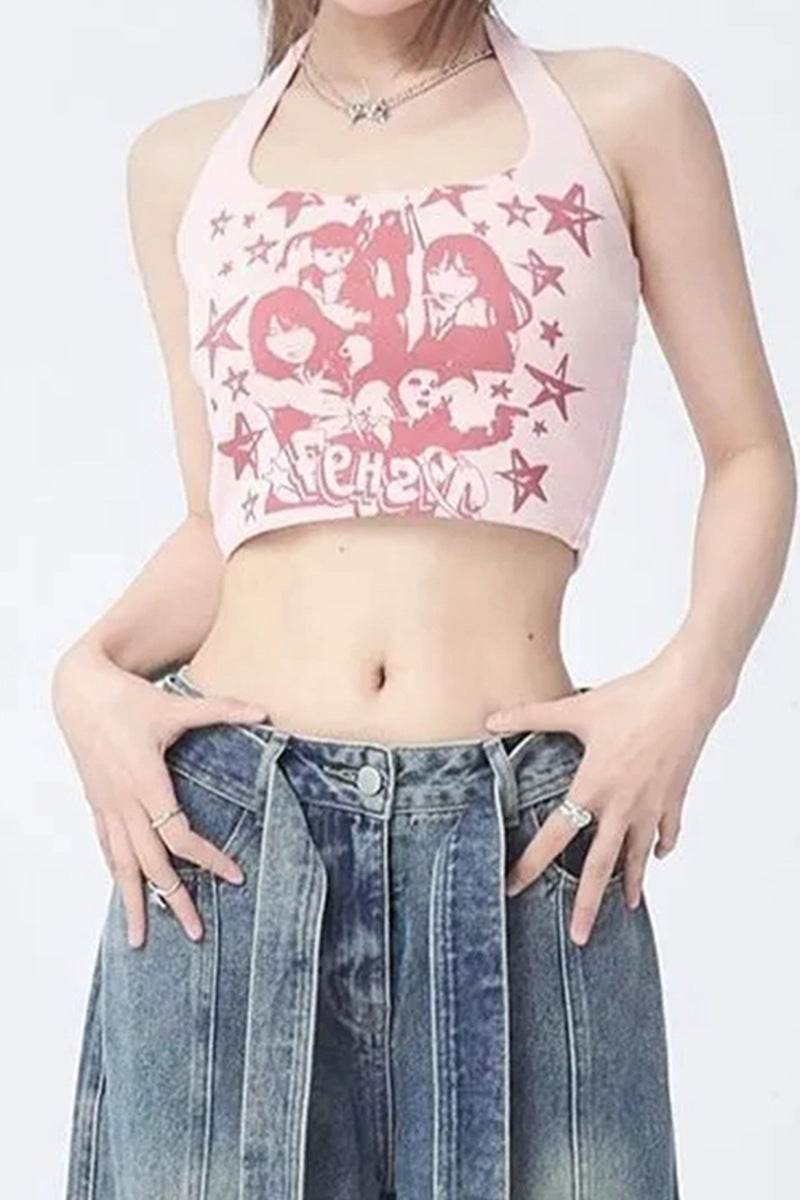 Pure Desire Ins Halterneck Vest Small Sling Women Crop Top Fashion Tops - Mubimart