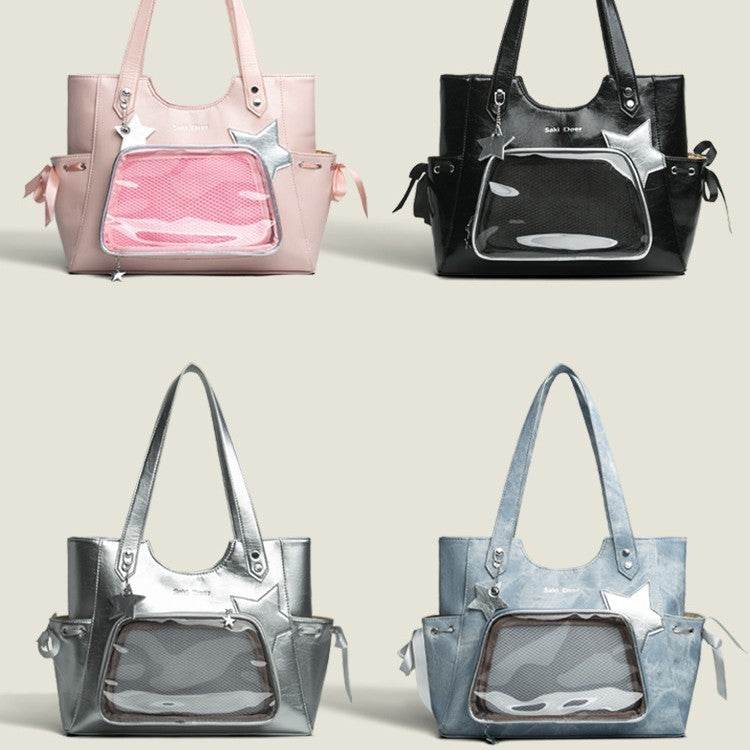 Niche Sweet Transparent Japanese Tote Bag For Women - Mubimart