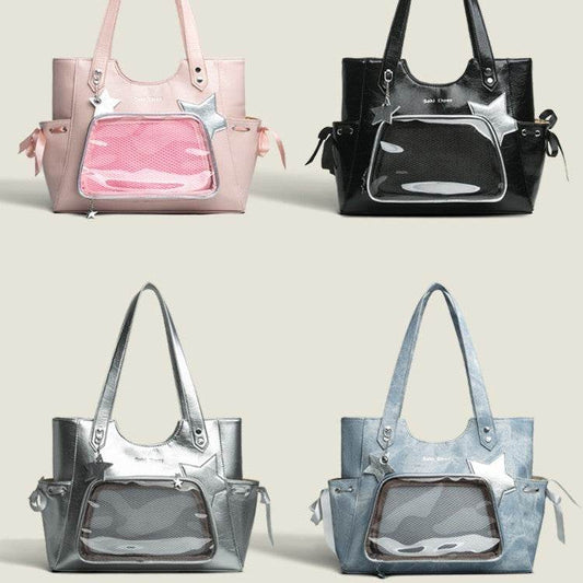 Niche Sweet Transparent Japanese Tote Bag For Women - Mubimart