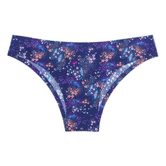 Breathable Printed Seamless Floral Briefs For Women - Mubimart - Woman Briefs 