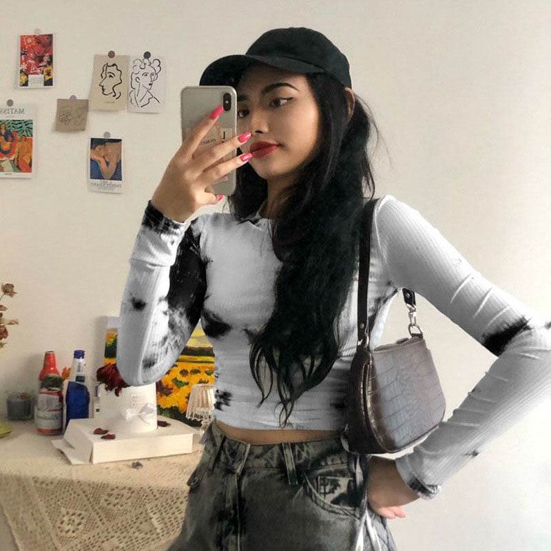 Fashion Short Drawstring Tie Crop Top Women - Mubimart