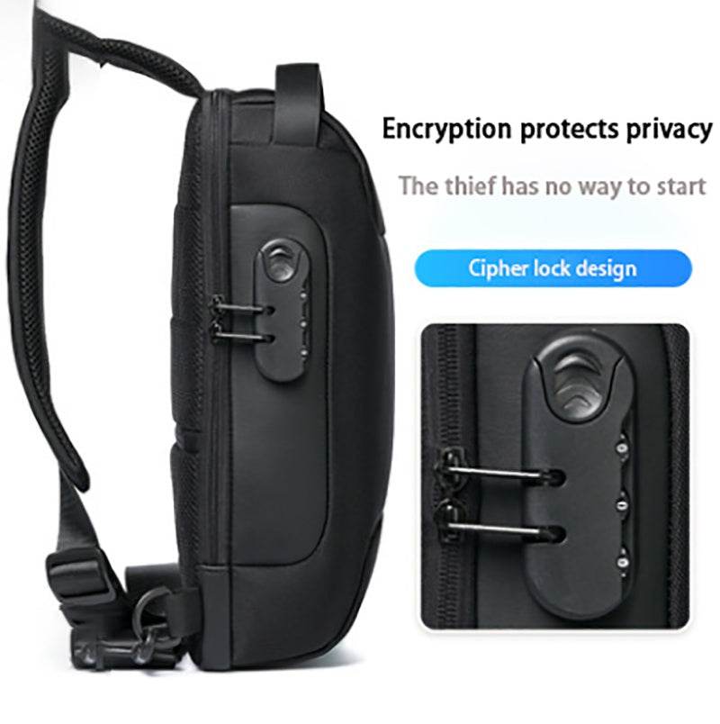 Waterproof USB Anti-theft Bag Men Oxford Crossbody Shoulder Bag Sling Multifunction Short Travel Messenger Chest Pack - Mubimart