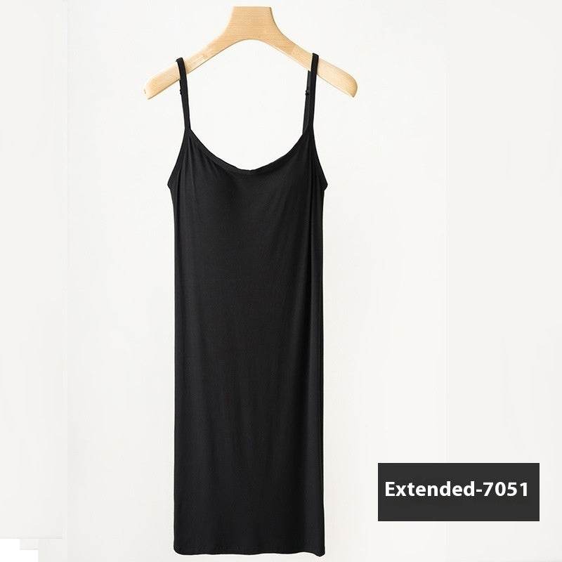 Plus Size Loose Lengthened Plus-sized Maternity Dress Sling Bottoming Shirt With Chest Pad - Mubimart