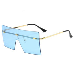 Vintage Oversized Square Rimless Sunglasses Women Luxury