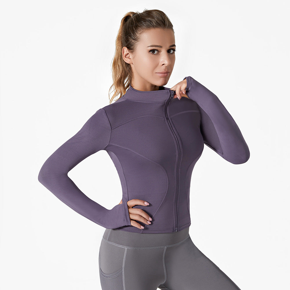 Running Training High Elastic Breathability Jacket Long Sleeve Top Workout Clothes - Mubimart -  