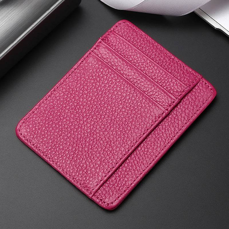 Leather Card Holder First Layer Cowhide Card Holder - Mubimart