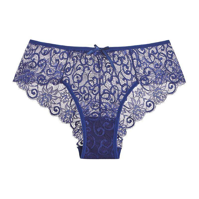Sexy Mid-waist Lace Lace Women's Briefs For Women - Mubimart