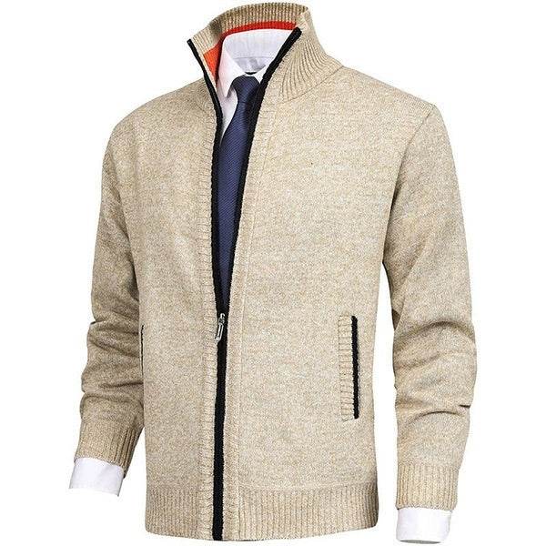Men's Knitted Regular Fit Full Zip Cardigan Sweater Cardigan Sweater For Mens Knit Sweater Casual Outerwear - Mubimart