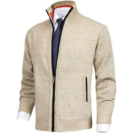 Men's Knitted Regular Fit Full Zip Cardigan Sweater Cardigan Sweater For Mens Knit Sweater Casual Outerwear - Mubimart