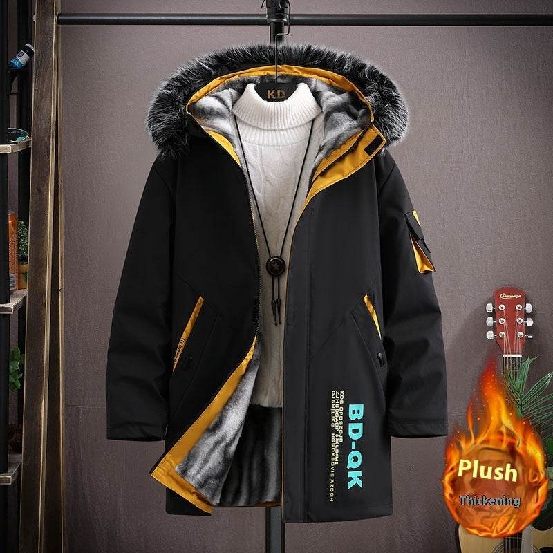 Hooded Fleece Jacket Men's Casual Jacket - Mubimart