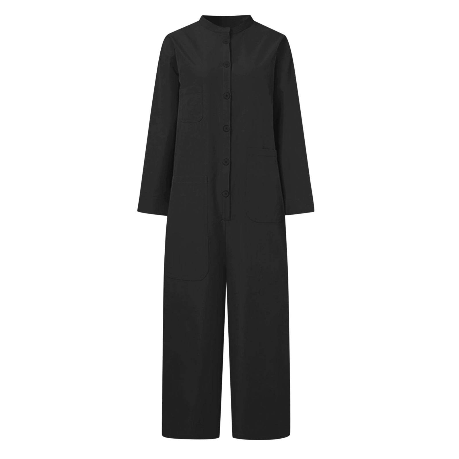 Plus Size Women's Jumpsuit With Multiple Pockets - Mubimart