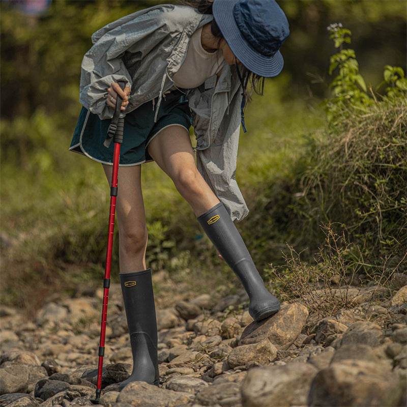 Knee-high Rain Boots Rain Shoes - Mubimart