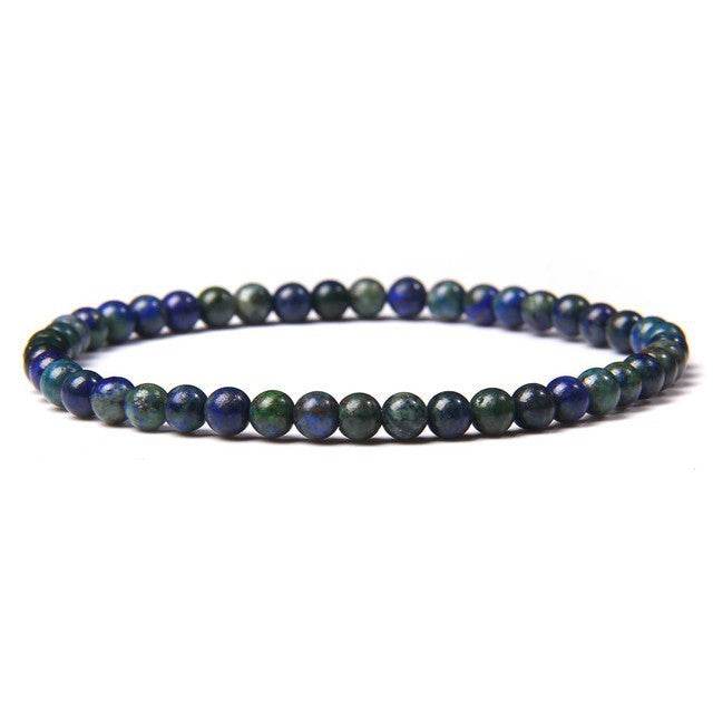 4mm Natural Agate Stone Beads Energy Charm Bracelet For Women - Mubimart