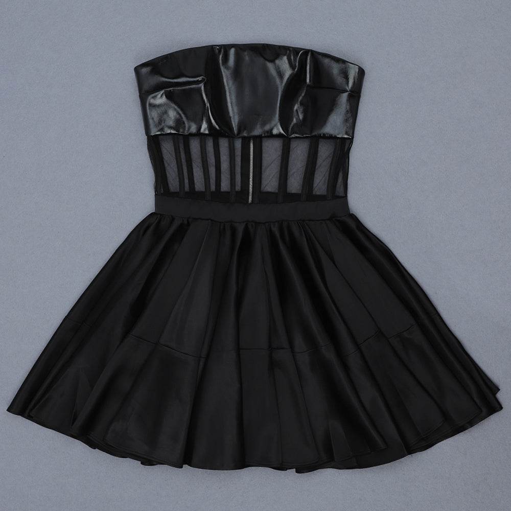 Women's Tube Top Fashion Cutout Thin Prom Evening Dress - Mubimart