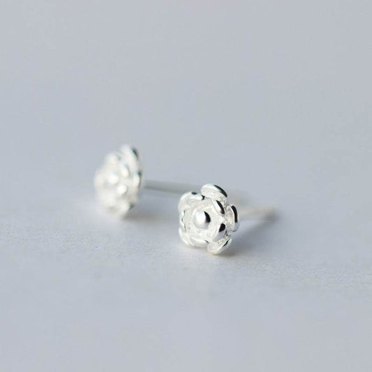 Retro Men And Women Sterling Silver Mini Trendy Couple Earrings - Mubimart