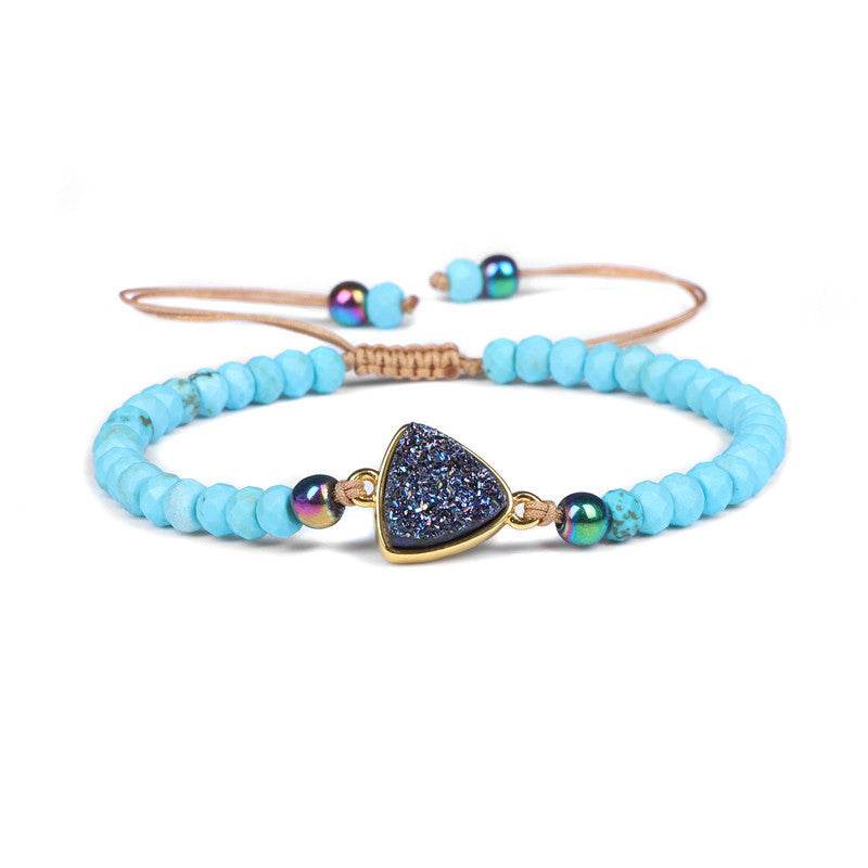 Natural Stone Woven Bracelet Mixed Shape Beads Bracelet Quartz Adjustable Rope Bracelets For Men Women Charm Fashion Jewelry - Mubimart