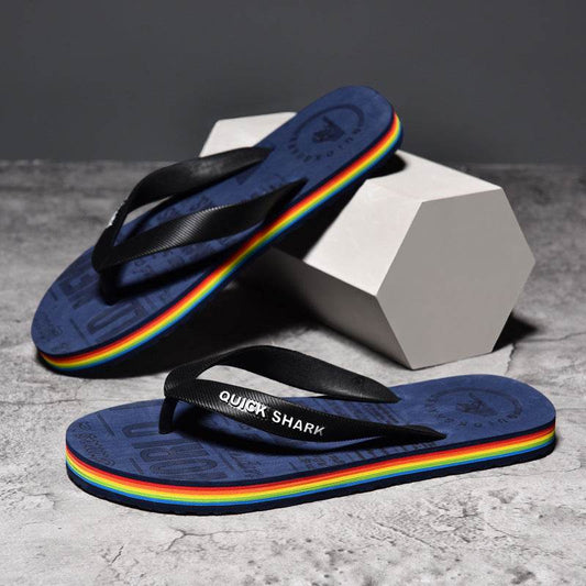 Flip Flops Men's Non-slip Flip-flop Beach Slippers - Mubimart