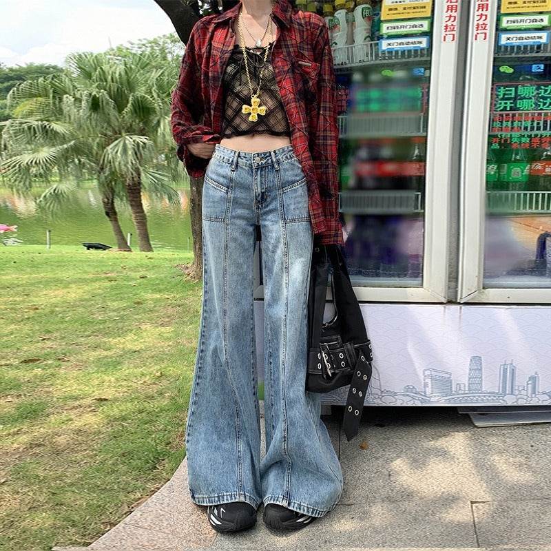 American Design High Waist Bootcut Jeans - Mubimart