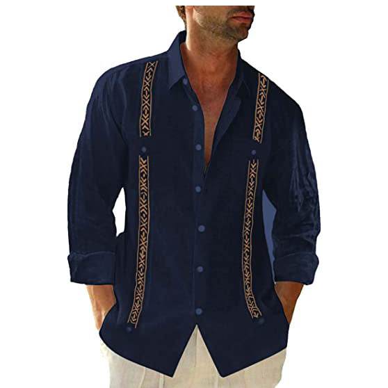 Men's Linen Shirt Abela Cuban Shirt - Mubimart