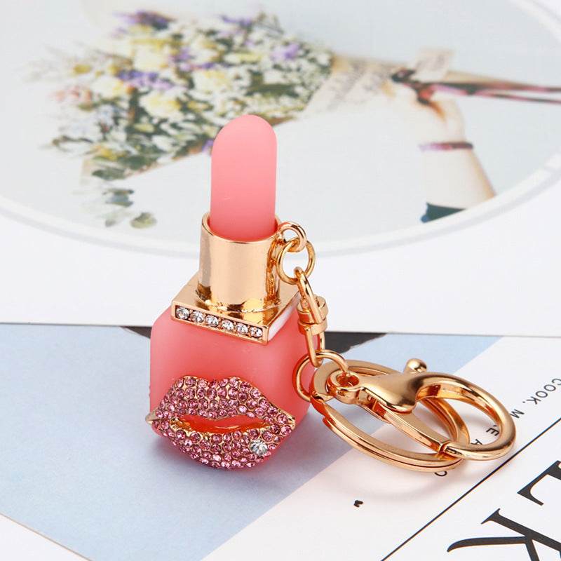 Rhinestone Satchel Car Key Ring Female - Mubimart