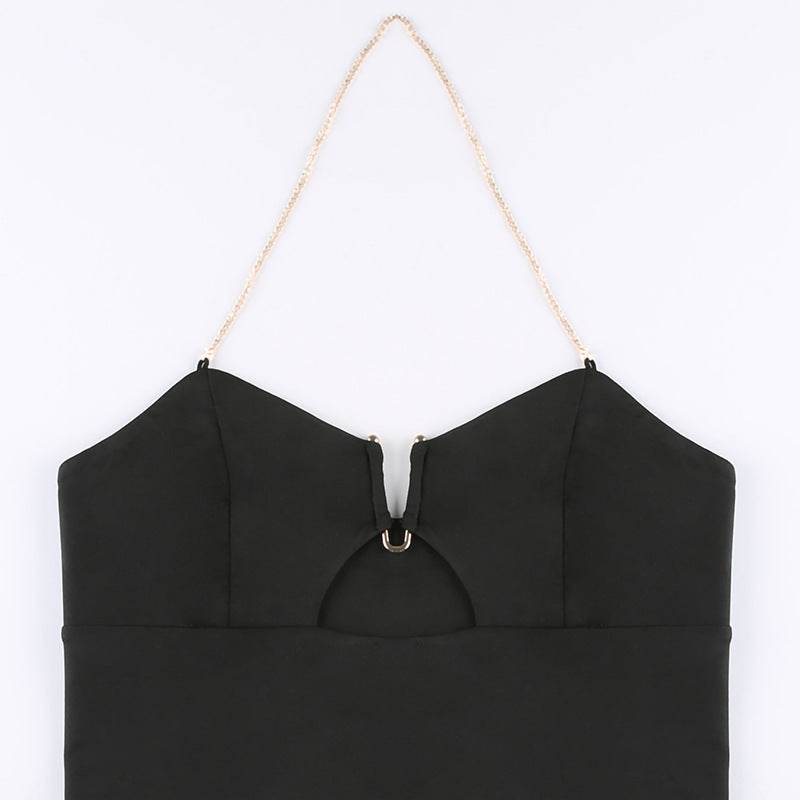 Corset V-Neck Hot Girl Cutout Cropped Navel Top - Mubimart