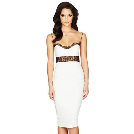 Split Hollow Sexy Dress Solid Color Annual Party Prom Dress - Mubimart