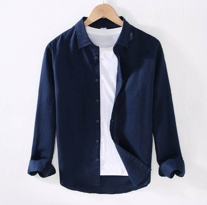 Cotton linen shirt men - Mubimart