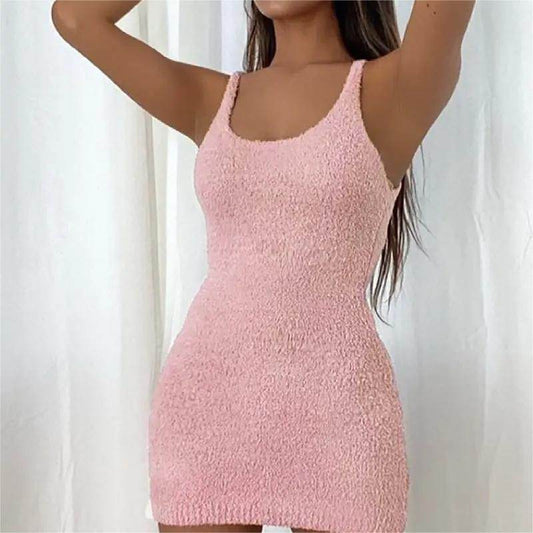 Casual Cotton Slip Dress Suit - Mubimart