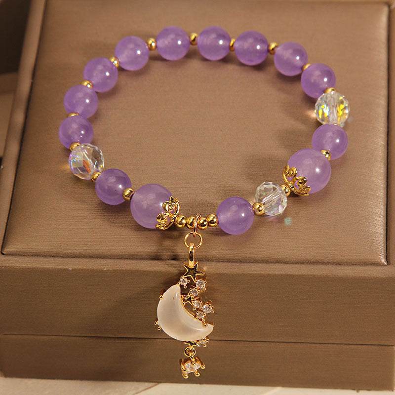 Chinese Style Amethyst Beaded Bracelet For Women - Mubimart