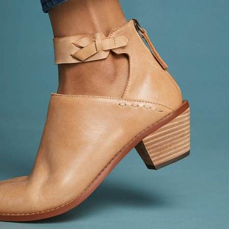 Women Plus Size Chunky Heel Booties Daily Zipper Boots - Mubimart