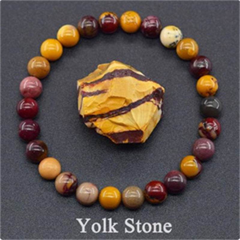 Natural Stone Elastic String Beaded Bracelet Jewelry Stone Tiger Eye Beaded Yoga Bracelets For Men Women - Mubimart