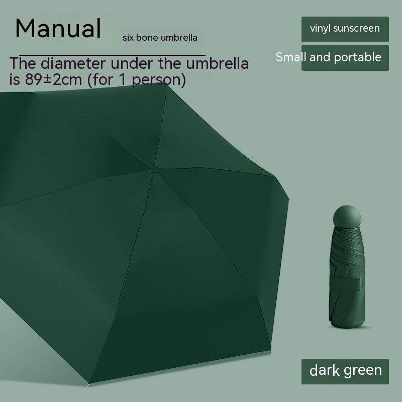 Mini Five-fold Umbrella Capsules Sun Umbrella Sun Protection UV Protection - Mubimart