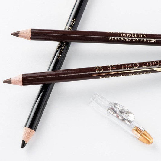 Wooden Sharpened Eyebrow Pencil With Knife Waterproof Sweat-proof Eyeliner - Mubimart