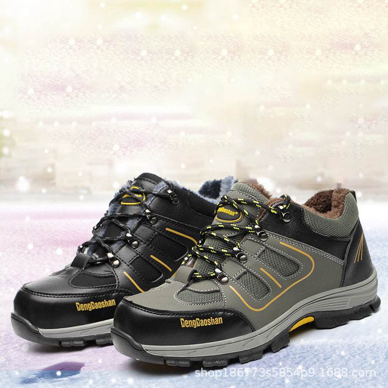 Men's Breathable Mesh Non-slip Steel Toe Safety Shoes - Mubimart