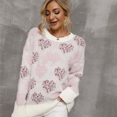 Women's Beads Love Pullover Plus Size Sweater