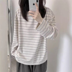 Striped Long-sleeved T-shirt For Women