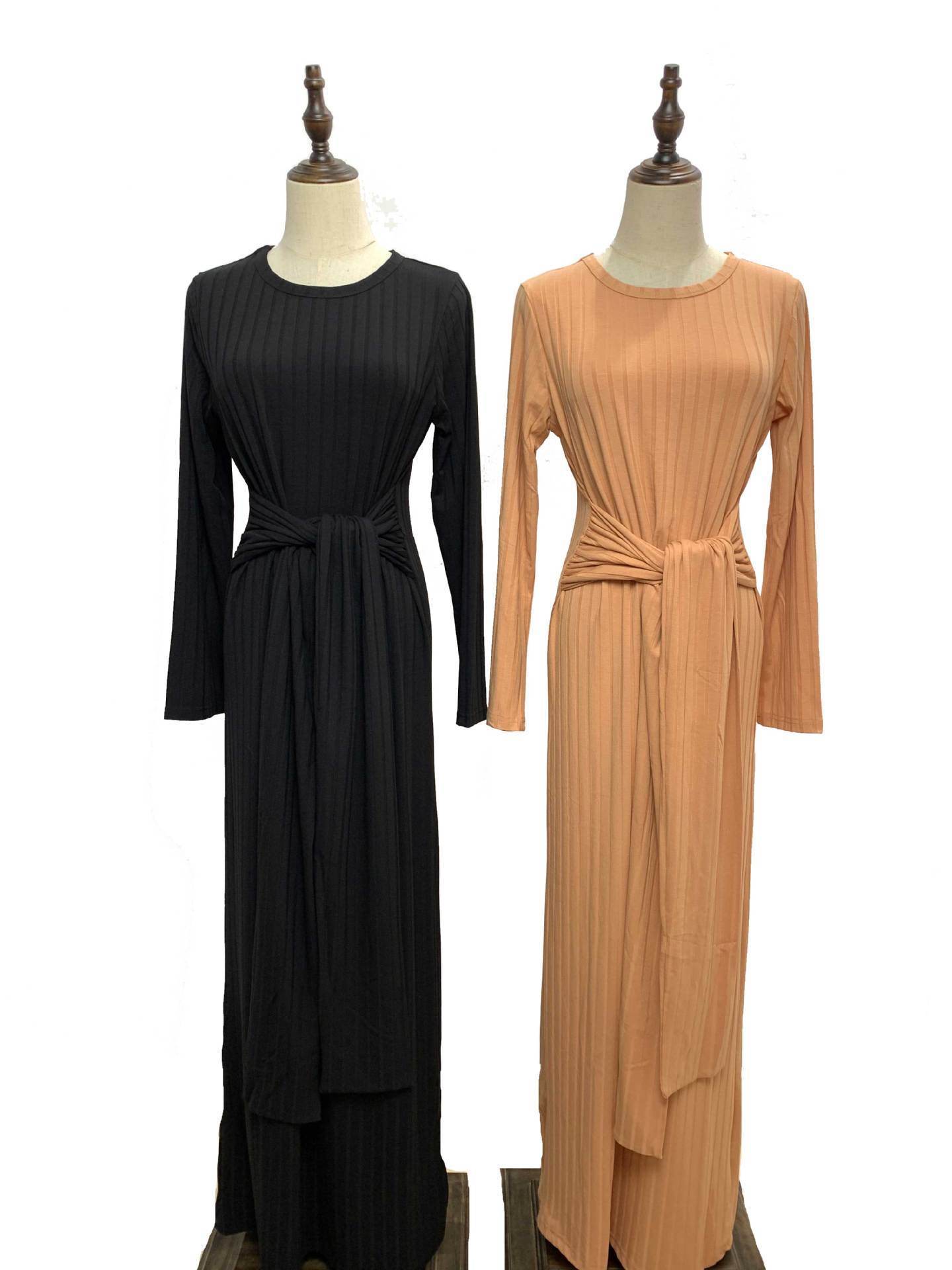 Middle East Dubai Robe Plus Size Knitted Muslim Dress - Mubimart