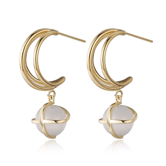 Opal Butterfly Stud Earrings Women - Mubimart