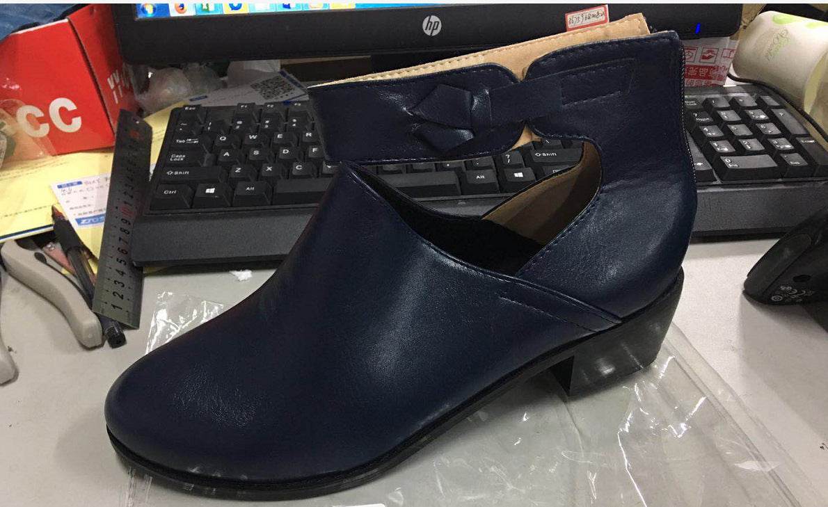 Women Plus Size Chunky Heel Booties Daily Zipper Boots - Mubimart