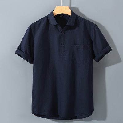 Pure Linen Casual Yarn-dyed Fabric Full Linen Shirt - Mubimart