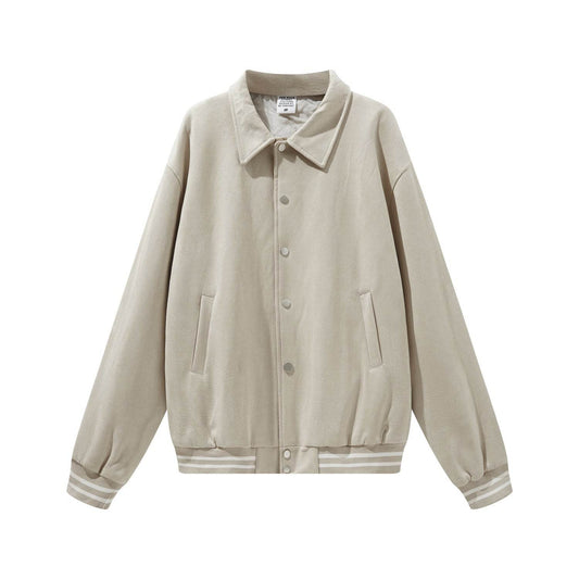 Fashion Loose Suede Lapel Jacket Bomber - Mubimart